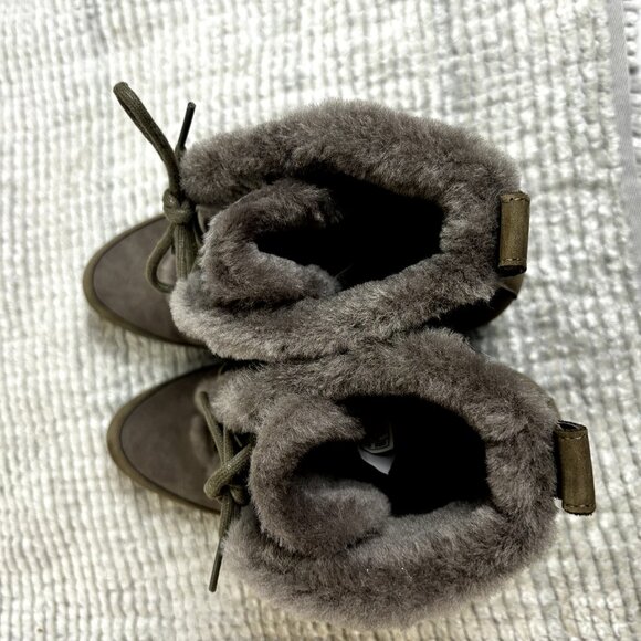 UGG Bridgit US 8 EU 39 Women’s Dark Gray Waterproof Suede Wedge Heel Ankle Boots - Picture 6 of 12